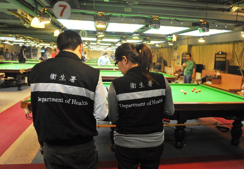 TCIs conduct an inspection at a billiard establishment.
